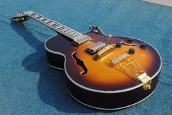 Jazz Guitarra Eléctrica Marrón Amarillo Doble F Agujero Cuerpo Hueco Cuello de Arce Producto Nuevo de Alta Calidad China Jazz Guitarra Eléctrica Marrón Amarillo Doble F Agujero Cuerpo Hueco Cuello de Arce Producto Nuevo de Alta Calidad China