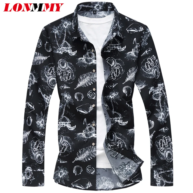 Мужская рубашка с длинным рукавом LONMMY 6XL 7XL мужская мужское платье мужские