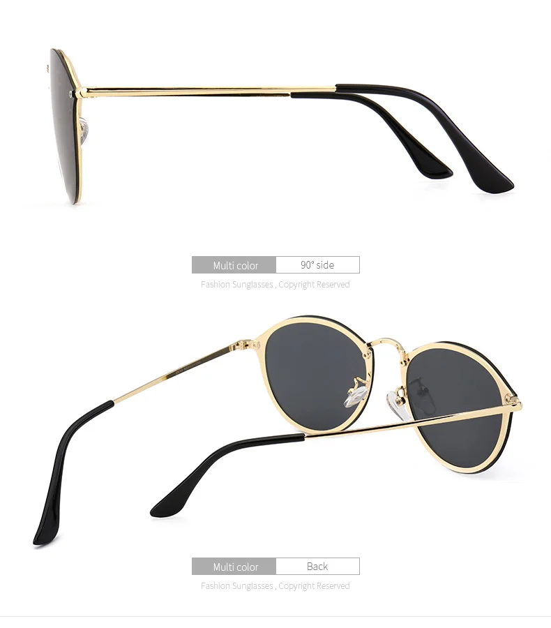 Samjune, модный тренд 3574, блестящие круглые стильные солнцезащитные очки, Ретро стиль, фирменный дизайн, цветные зеркальные солнцезащитные очки для женщин, Oculos De Sol