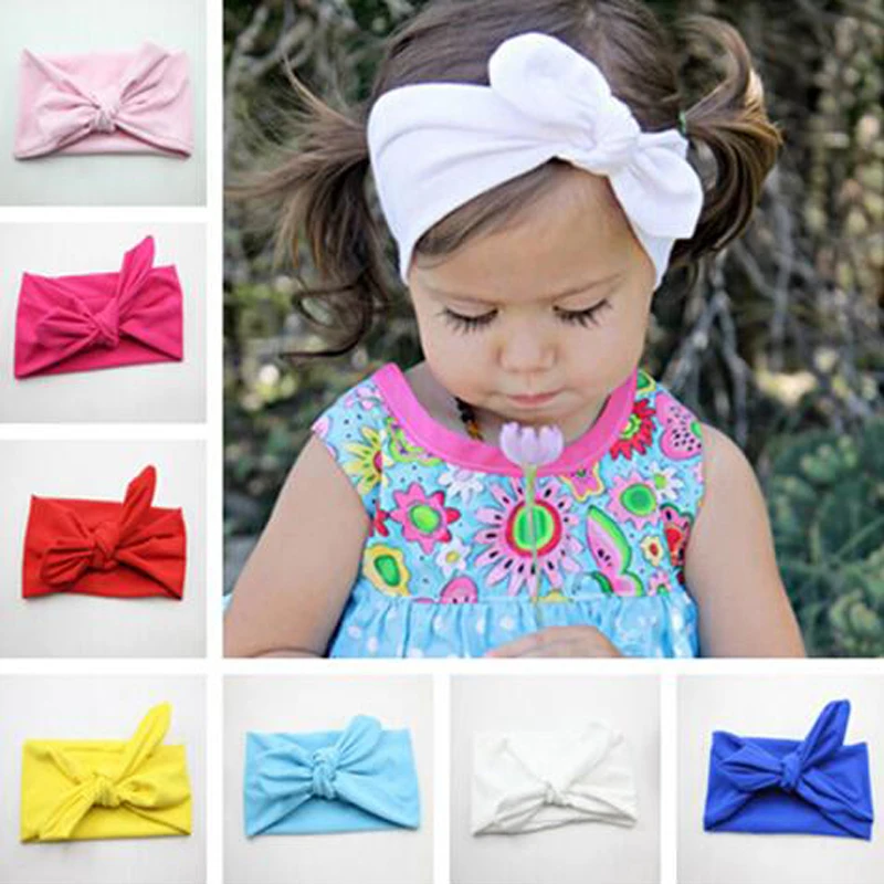 1PC New Headwear Cut Hair Bows Flower Headband Girls Bow Knot Headwrap Elastic Bands Accessories |