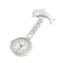 YCYS высокое качество милые клипсы брошь Дельфин fob часы модные круглые серебряные женские часы для девочек часы для медсестры