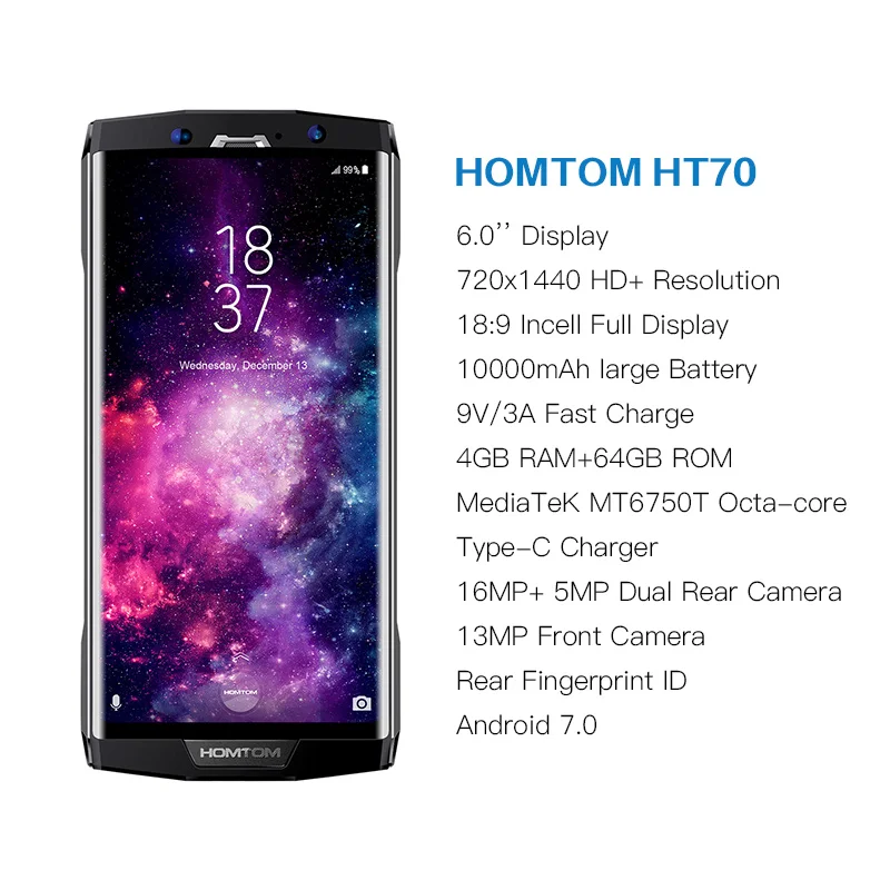 الأصلي HOMTOM HT70 4G FDD-LTE 10000 mAh الهاتف المحمول MT6750T الثماني النواة 6.0 بوصة 16.0MP 4 GB RAM 64 GB ROM الروبوت 7.0 بصمة الأصلي HOMTOM HT70 4G FDD-LTE 10000 mAh الهاتف المحمول MT6750T الثماني النواة 6.0 بوصة 16.0MP 4 GB RAM 64 GB ROM الروبوت 7.0 بصمة