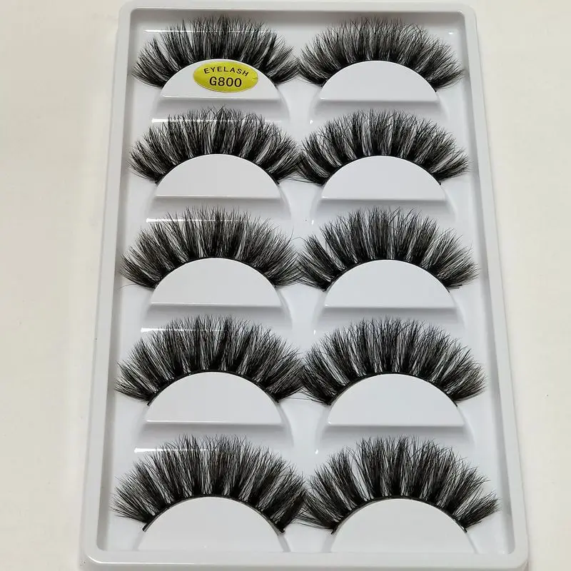 

new 5 pairs 3D mink lashes false eyelashes soft thick natural fake eyelash makeup extension long maquiagem