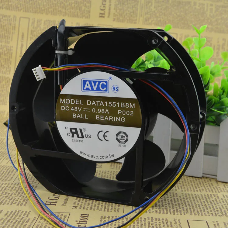 

Genuine AVC 17251 DATA1551B8M DC 48V 0.98A metal shell high temperature resistant 4-Wires cooling Fan