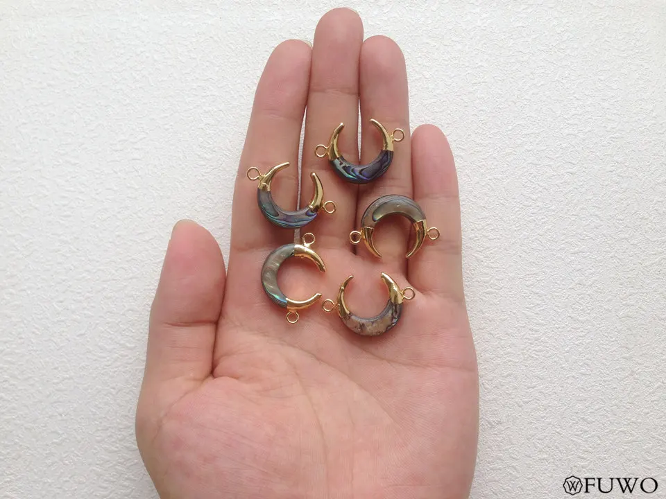 Abalone Shell Crescent Connector 12