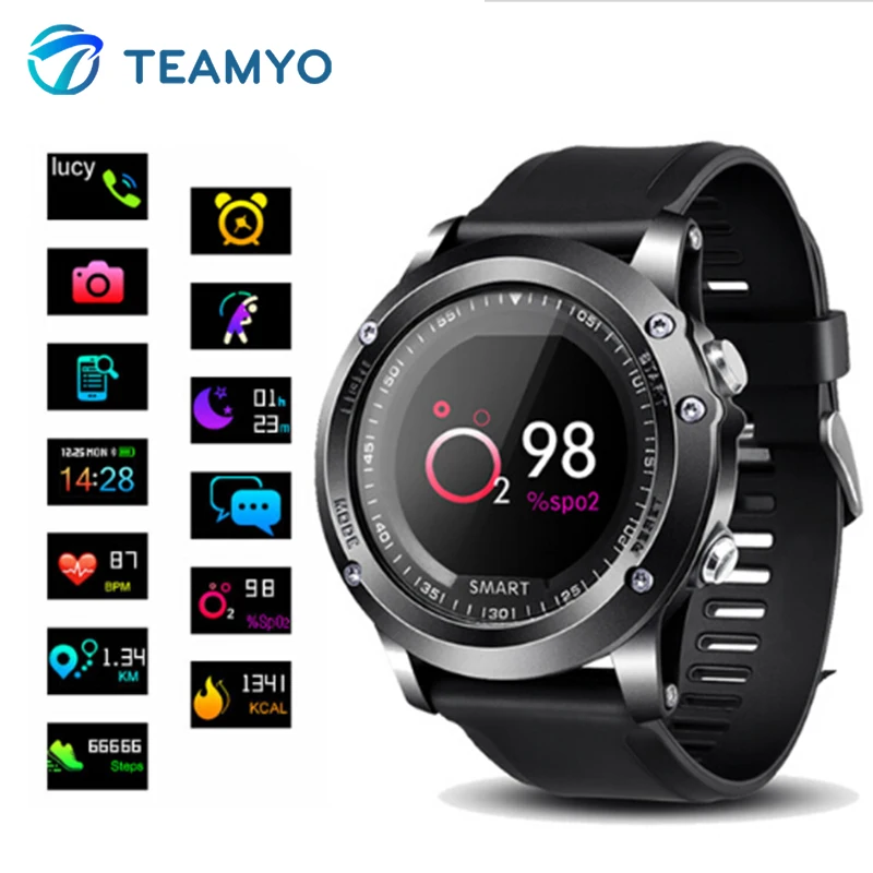 Смарт часы Teamyo T2 IP68 водонепроницаемые кровяное давление пульсометр фитнес