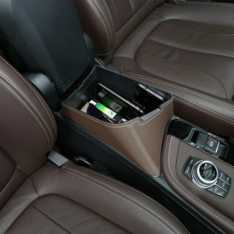 

For X2 F47 2018 2019 Car Accessories Left Hand Drive 5 Styles For BMW X1 F48 2016-2019 Center Armrest Storage Box Container Tray
