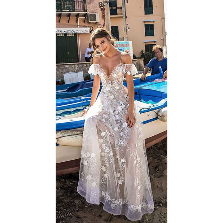 New Hollow Out Evening Dress Women Prom Cocktail Long Beach Wedding Party Sexy Lace White Vintage Formal Dresses Summer Dress (2)