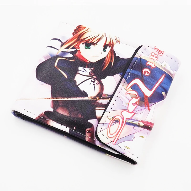 

Japanese Anime Fate Stay Night Fate Zero Saber Altria Pendragon PU Short Purse Wallet Colorful Printing