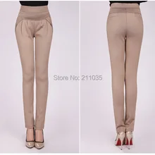 Женский Плюс Размеры Высокая Талия осень-зима плюс бархат Утолщенные леггинсы штаны однотонные женские хлопок тонкий карандаш утепленные штаны