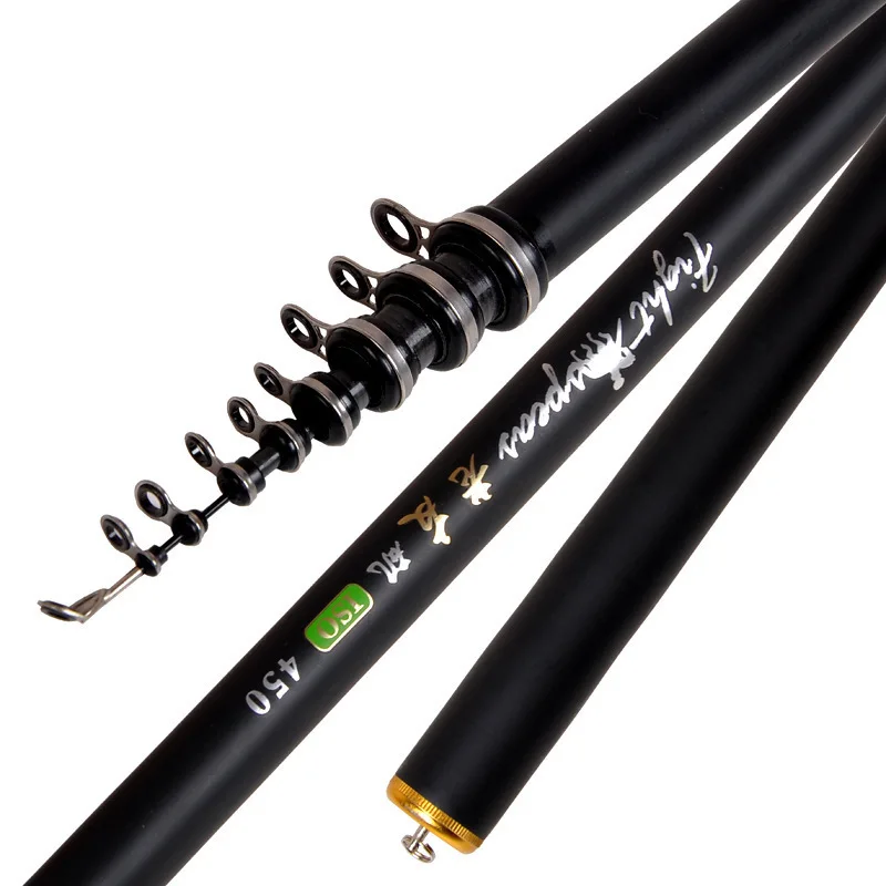 Superhard 2.4m,3.0m,3.6m,4.5m,5.4m,6.3m,7.2m Sea Rod Fishing Pole Carbon Fiber Telescopic Fishing Rod Carbon Rock Fishing Rod