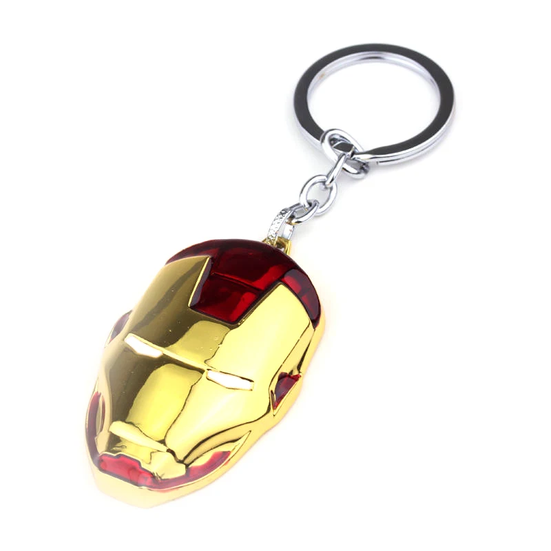 2016 Nueva serie de películas los Vengadores Llavero Iron Man máscara Llavero para llaves Chaveiro Llavero