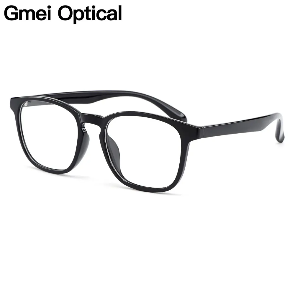 

Gmei Optical Brand Designer Square Black Men's Eyeglasses Frames Ultralight Plastic TR90 Full Rim Women's Glasses Frame H8014