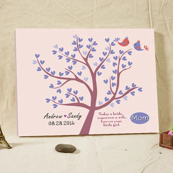 

Forever Mother's Little Girl Exquisite Canvas Guest Book for Groom and Bride Custom Wedding Decoration Rustic Signature Book