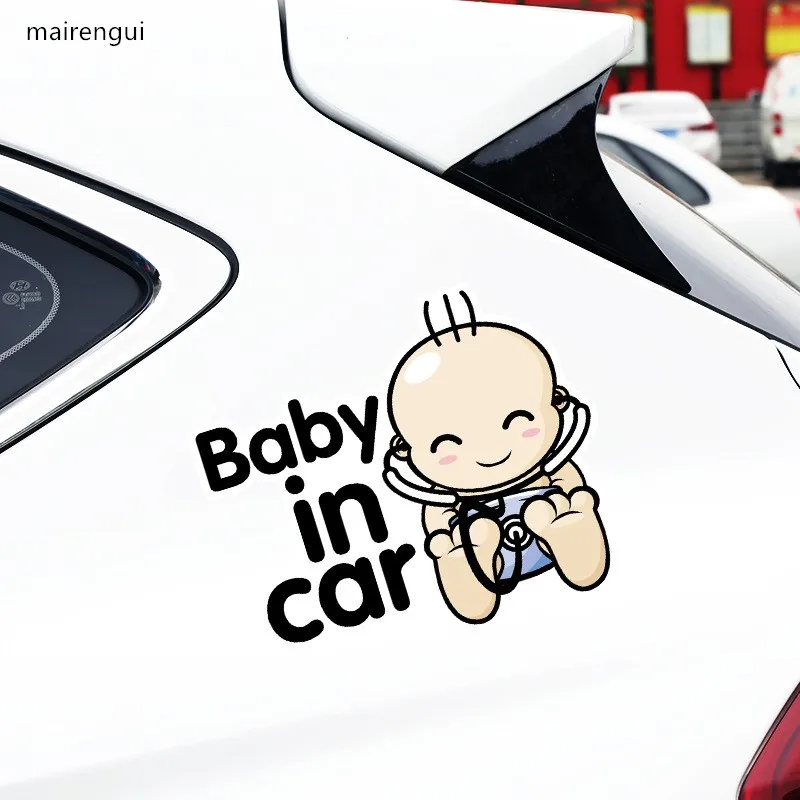 

Magnetic car stickers styling baby in car trunk film reflective sticker for BMW ford volkswagen skoda KIA car decals window foil