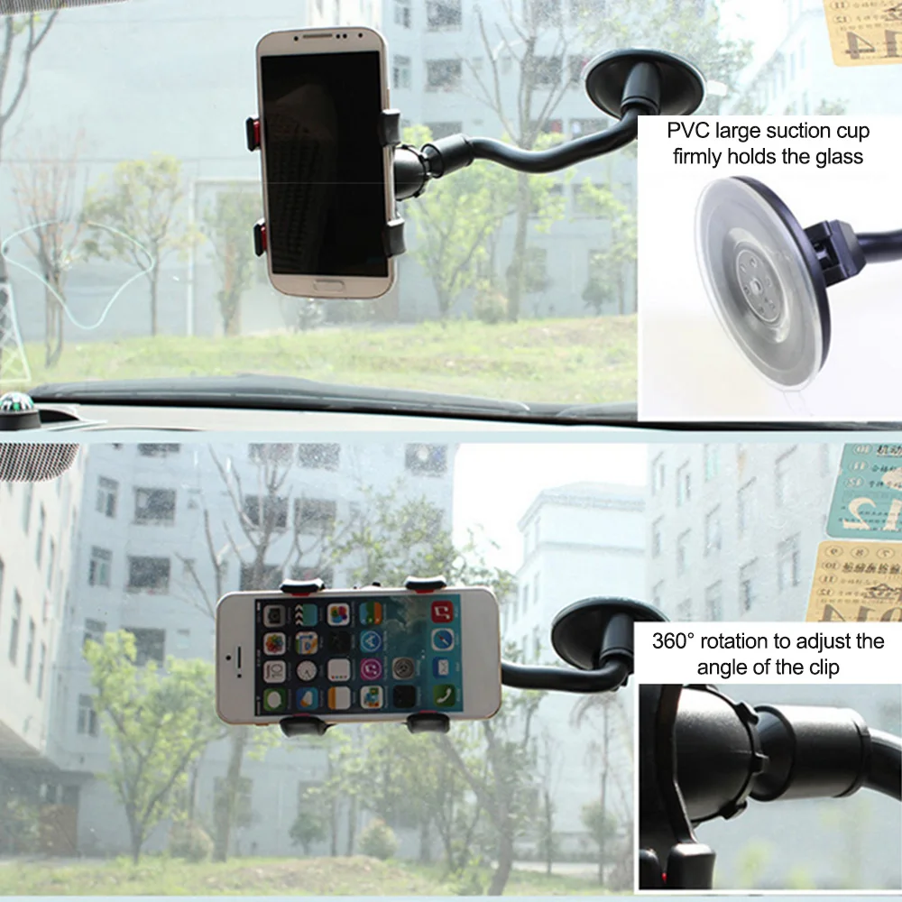 Автомобильный держатель для телефона, кронштейн на лобовое стекло, крепление на приборную панель, Универсальный вращающийся на 360 градусов держатель для телефона, зажим для iPhone 6, gps