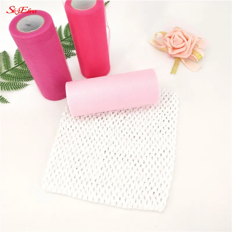 1Pc 1515cm Knitted Crochet Tube Tops with Lining Inside Elastic for Girl Handmade Tulle Roll DIY Skirt Dress Accessories 8z (80)
