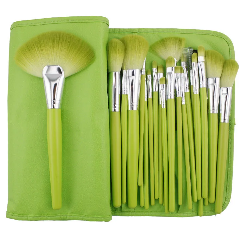 24PCS Makeup Brushes Set Green Powder Concealer eye shadow eyebrow cosmetics beauty tools (2)