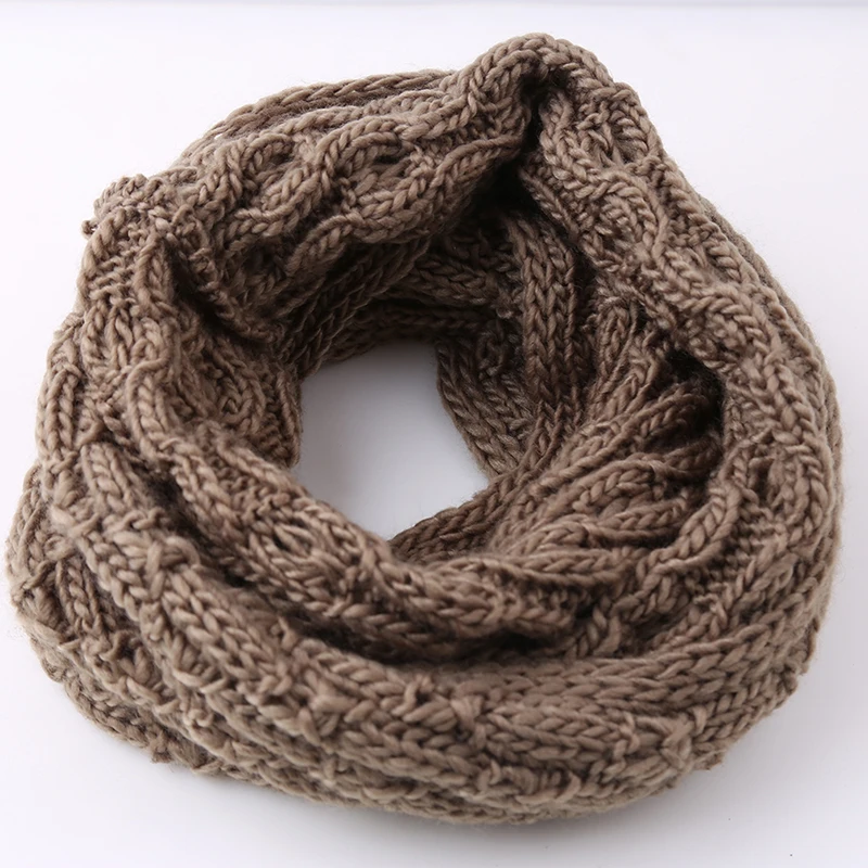 Hot Sale 2017 Winter Ring Scarf Women Knitting Infinity Scarves Knitted Warm Neck Circle Scarf ...
