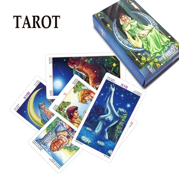 

2019 Wheel year divination tarot deck card game 5 language version high quality mysterious fate board game for women