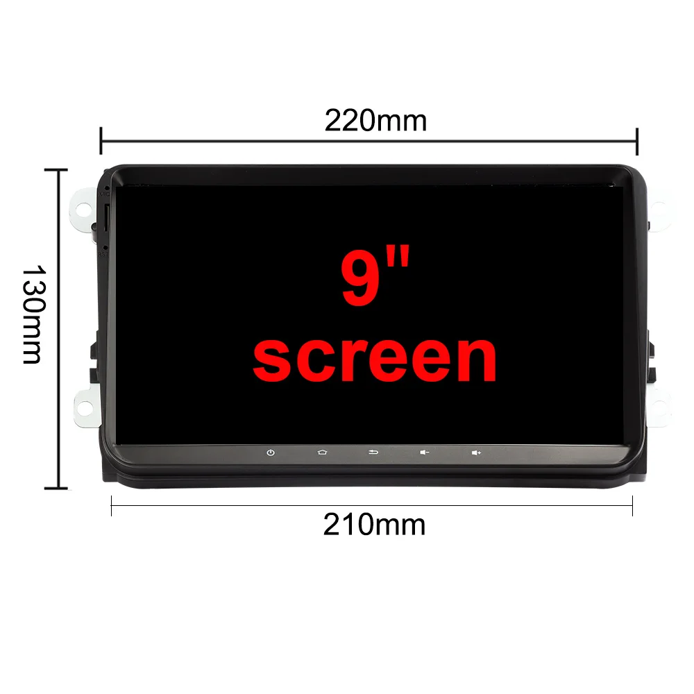 Discount Eunavi Android 9.0 9 inch Quad core 2 Din  car radio stereo gps for VW Polo Jetta Tiguan passat b6 cc fabia mirror link wifi bt 4