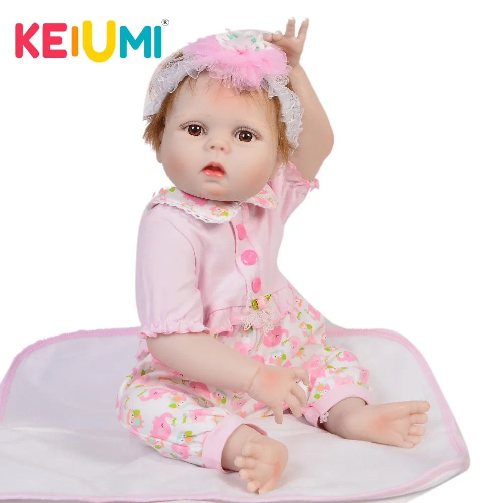 KEIUMI Новое поступление куклы-Реборн 23 дюйма 57 см полный корпус силиконовая