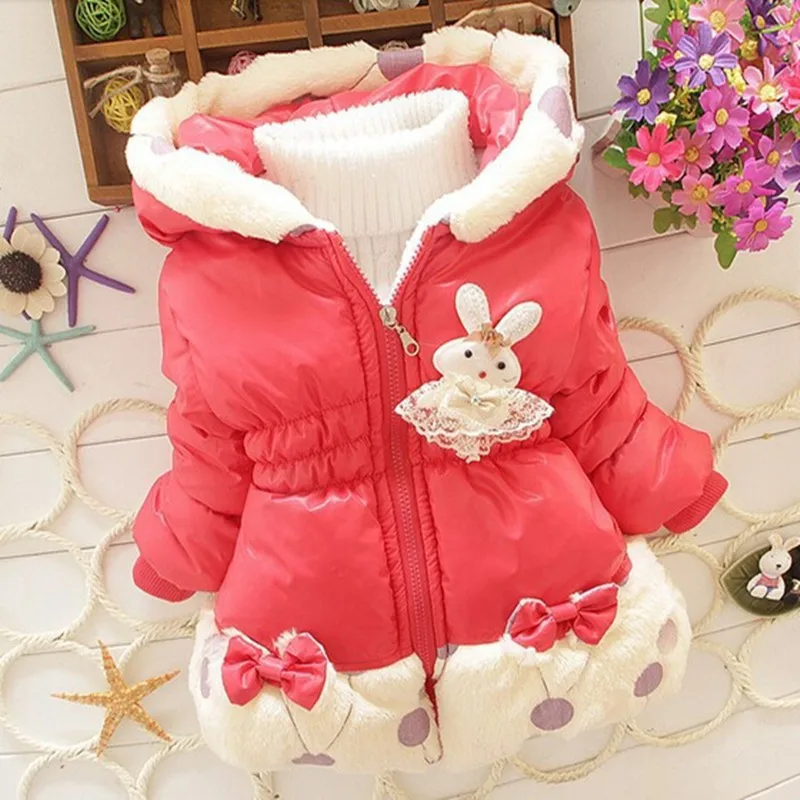 Bibicola Baby Girls Jacket Minnie Coat Children Clothes Down Cotton