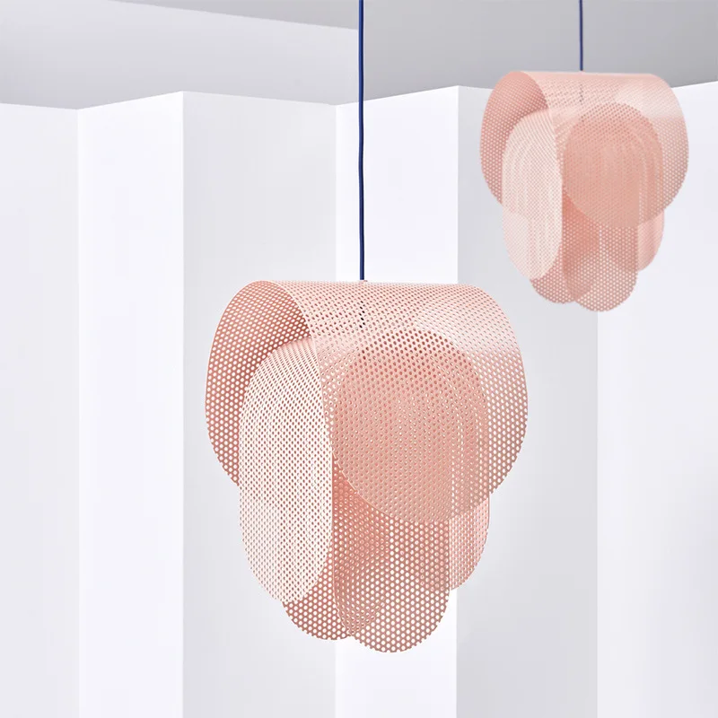 

Modern Creative Simple Small Chandeliers Pink Iron Material Chandeliers Bedroom Bedside Model Room Restaurant Study Chandeliers
