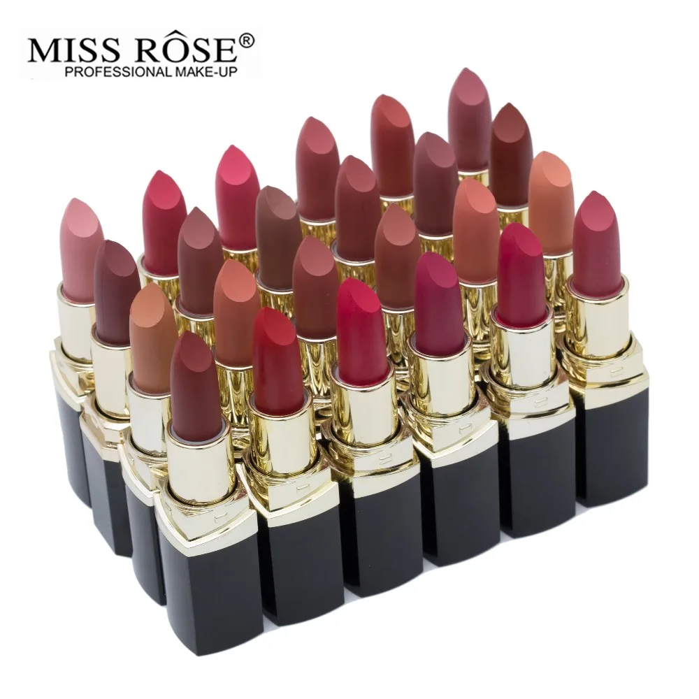 

miss rose 6pcs/set waterproof matte lipstick Nude Brown batom velvet lips tint sexy red lip stick beauty Long Lasting makeup