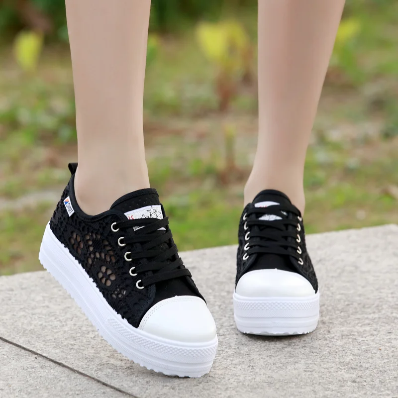 

Women Shoes Womens Sneakers Shoes 2019 Fashion New Summer Mesh Flats Lace Up Loafers Breathable Wedge Sneakers Sapato Zapatillas