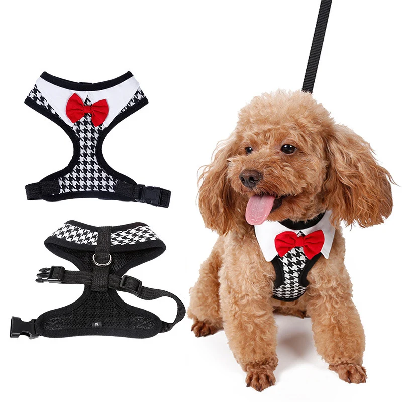 Fashion Cute Bow Tie Dog Harnesses Collar Chest Straps 5 Sizes Pet Vest