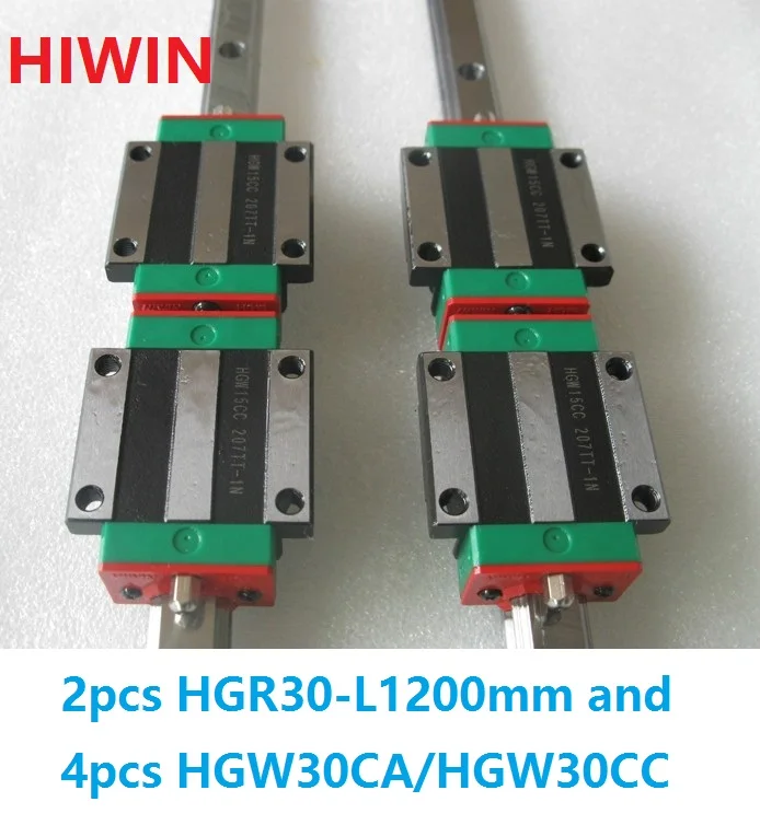 

2pcs 100% original Hiwin linear guide HGR30 -L 1200mm + 4pcs HGW30CA HGW30CC flange carriage block for cnc