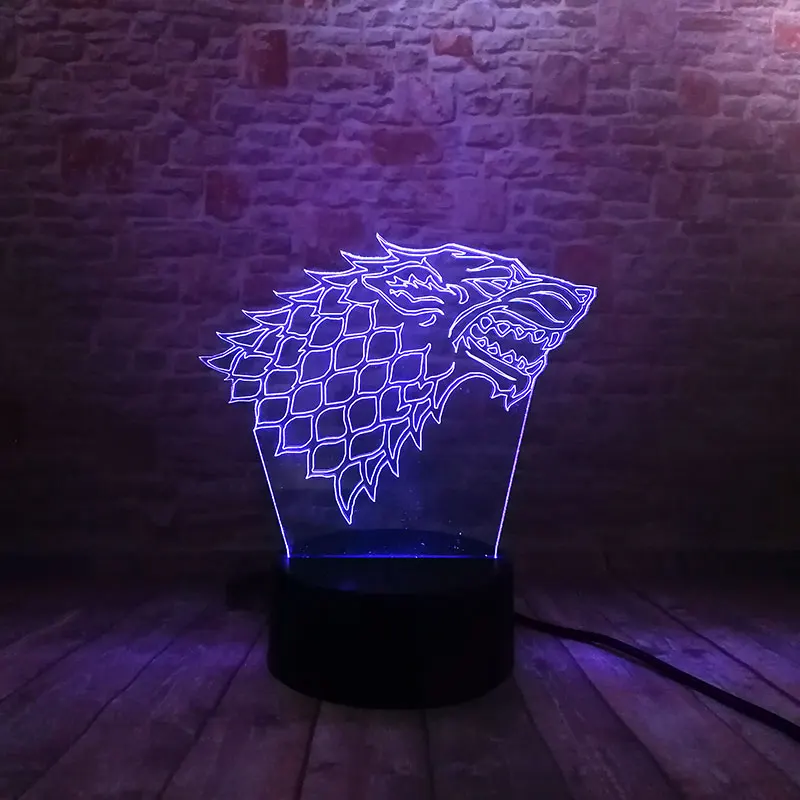 

Game of Thrones House Stark Model Luminous 3D Illusion LED Colorful NightLight Glow in the Dark Action & Toy Figures