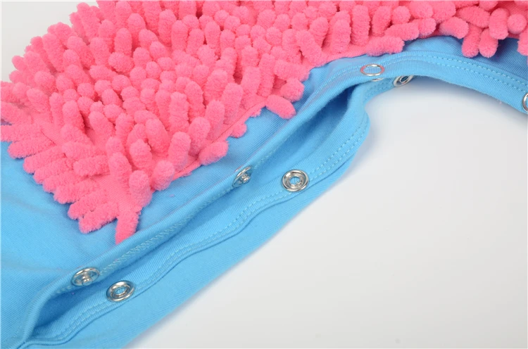 Hot Baby Mop Romper Outfit Unisex Boy Girl Polishes Floors Cleaning Mop Suit Autumn Winter Kids Crawls Toddler Swob Jumpsuit bright baby bodysuits