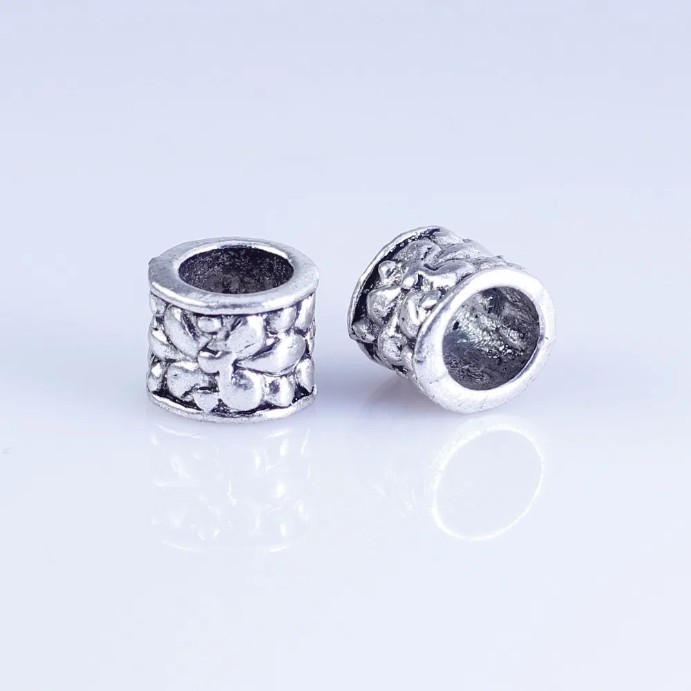 Оптовая продажа 50 шт посеребренные круглые бусины с большим отверстием