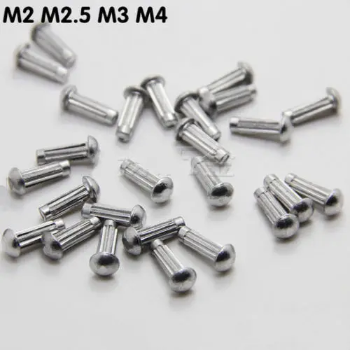 

100Pcs M3 x 8mm Half Round Cap Head Aluminum Rivets Knurled Solid Rivet 2-4mm DIA