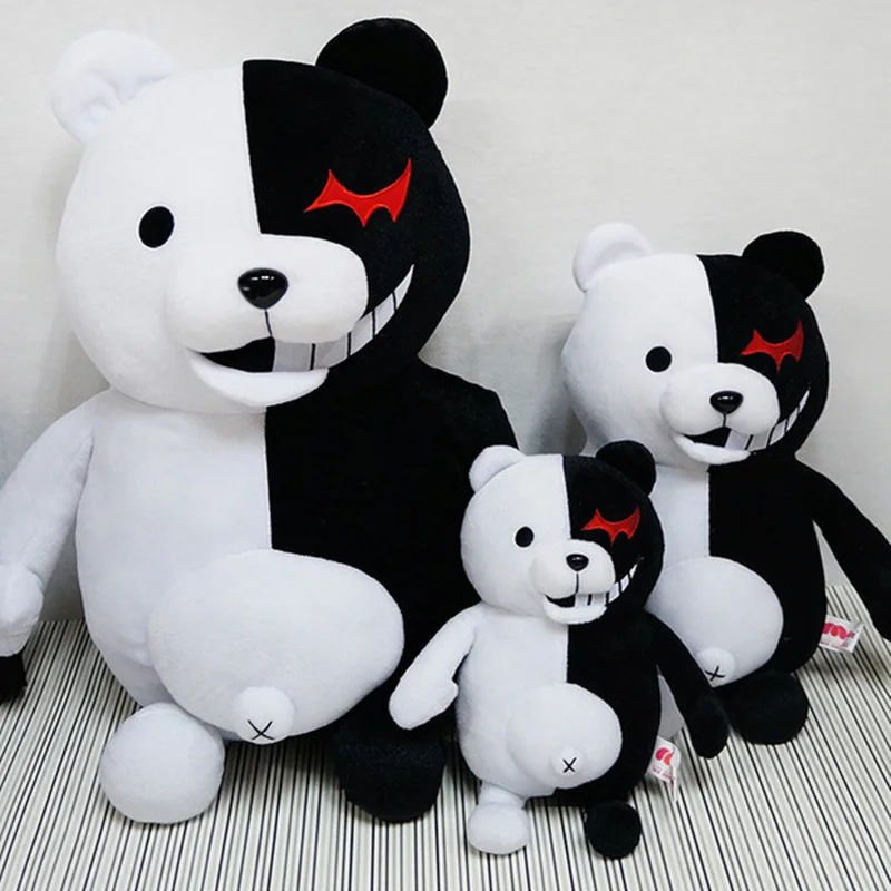 25-55 см аниме Dangan Ronpa monokuma кукла плюшевые Игрушечные лошадки черный, белый цвет медведь Kawaii Мягкая кукла Игрушечные лошадки для детей Подарки