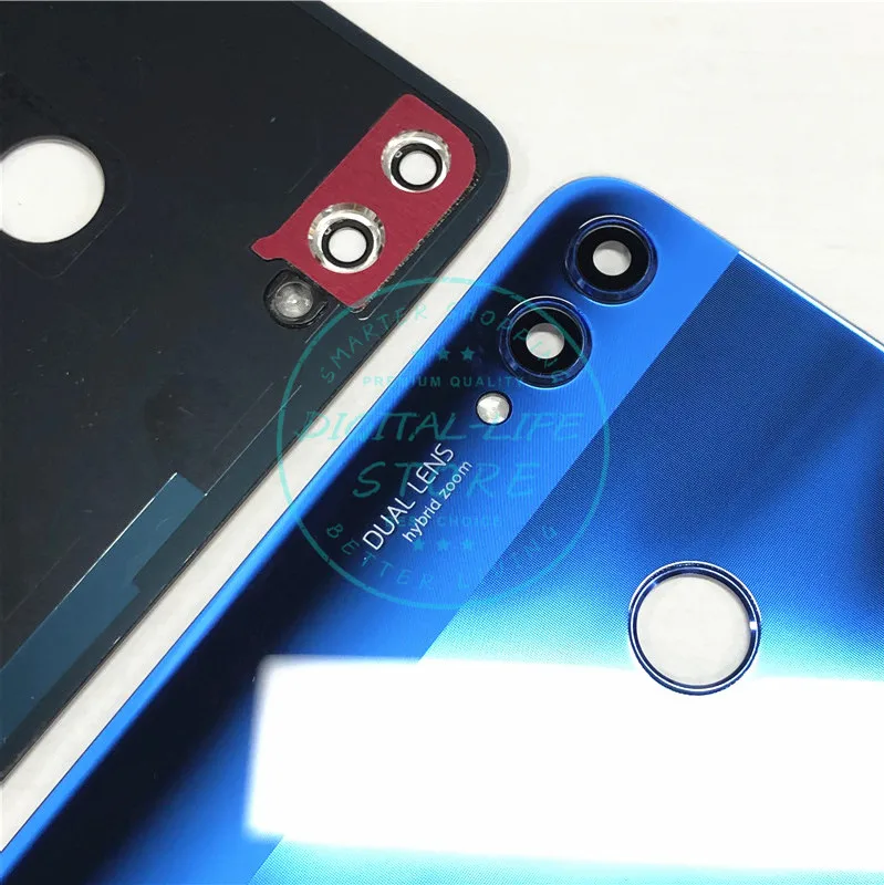 Оригинальное качество для Huawei Honor 8X Задняя крышка батареи+ камера Стекло Объектив вид 10 Lite Корпус Замена Ремонт Запчасти
