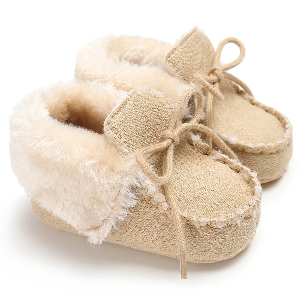 2019 новая брендовая нескользящая обувь с мягкой подошвой для новорожденных мальчиков и девочек зимние теплые однотонные кроссовки для