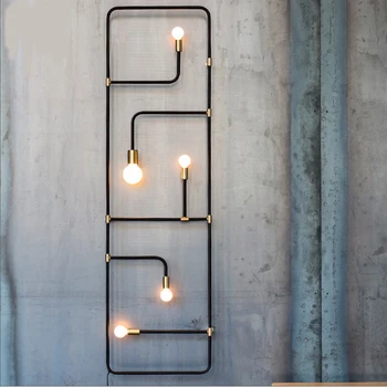 

Nordic loft simple industrial style black iron pipe wall lamp for bar dining room decorative Wall Sconce lamparas de pared