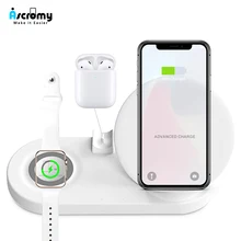 Беспроводной 4 в 1 держатель телефона станция зарядное устройство для Iphone 11 Pro XS MAX XR 8 Plus X Apple Watch Series 5 4 3 2 Iwatch Airpods Dock