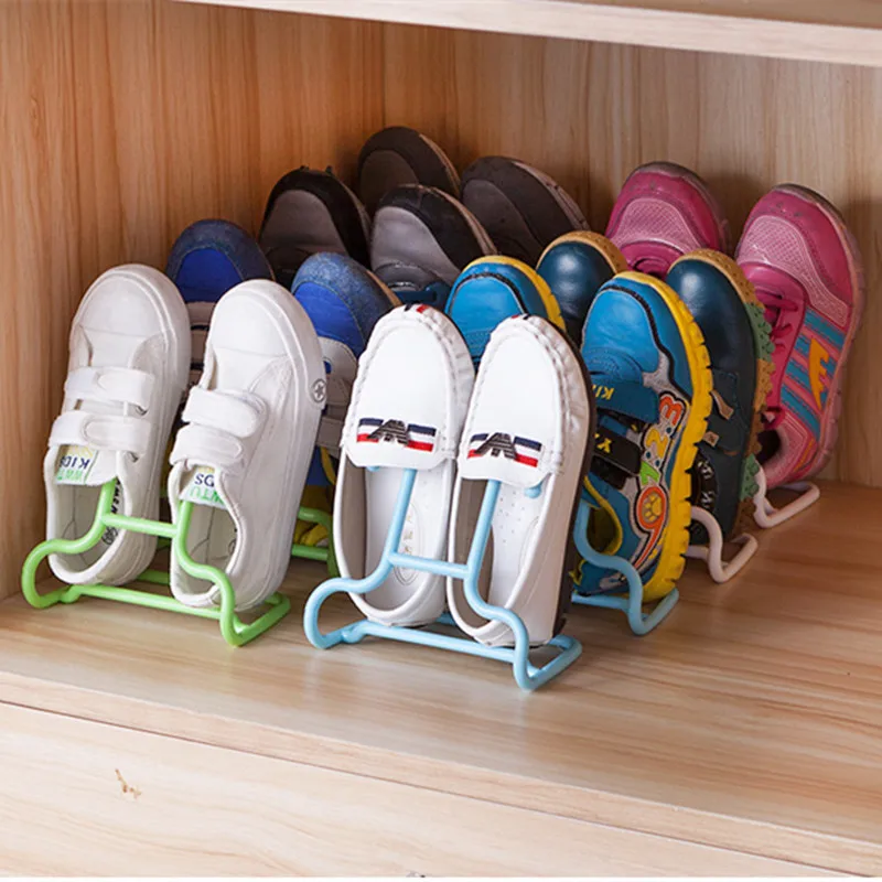 

4pcs Multi-Function PP Shoe Rack 2 In 1 Children's Shoe Rack Balcony Shoes Storage Cabinet Clothesline Rack