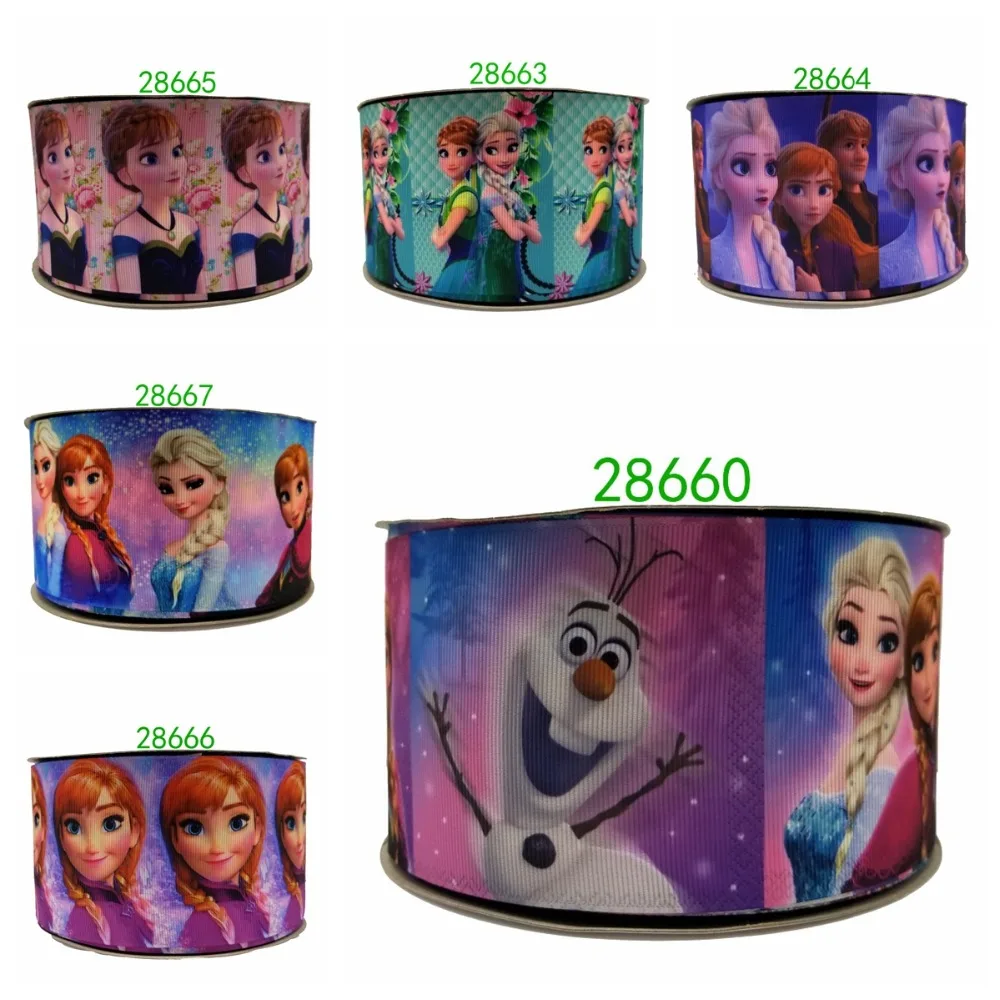

Free shipping 50 yard cartoon printed grosgrain ribbon 28660