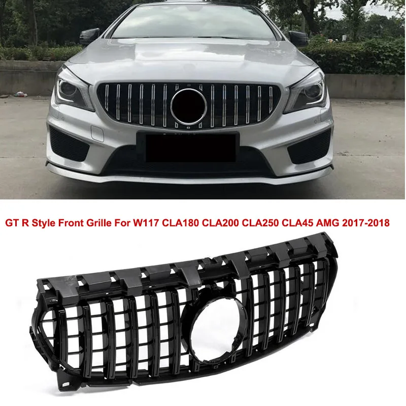 Передняя решетка для GT R Style верхний гриль Mercedes Benz W117 CLA180 CLA200 CLA250 CLA45 AMG 2017 2018