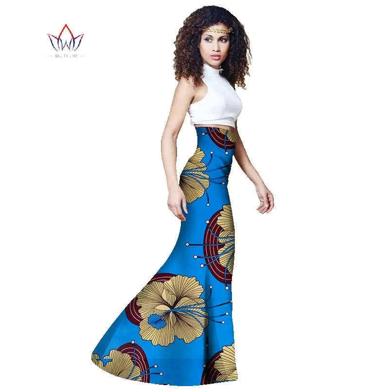 

Autumn Woman Long Maxi Skirt for Women African Dashiki for women Bazin riche robe longue femme Plus Size Skirt natural wy1113
