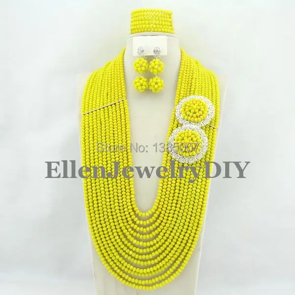 

African Wedding Jewelry Set Crystal Jewelry Set African Beads Necklace Set Crystal Beads Necklace Set W7295