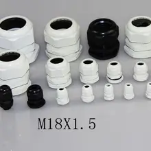M18X1.5 Кабельные втулки нейлоновые пластиковые Водонепроницаемые кабельные разъемы спиральная фиксированная Водонепроницаемая прокладка пластиковый кабельный ввод 100 шт