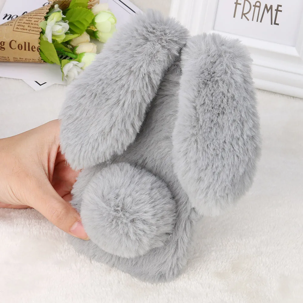 CARPRIE Mobile Phone Cases Rabbit Plush Fluffy Soft Phone Case Cover