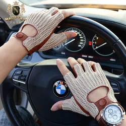 Latest Man Locomotive Half Finger Sheepskin Gloves Knitted + Leather Driving Gloves Male Semi-Finger Fitness Gloves M61 Latest Man Locomotive Half Finger Sheepskin Gloves Knitted + Leather Driving Gloves Male Semi-Finger Fitness Gloves M61