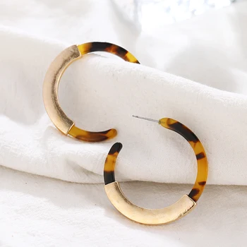 Cheetah Pattern Acrylic Earrings – Semi Hoop Earrings & Studs Cheetah Pattern Acrylic Earrings – Semi Hoop